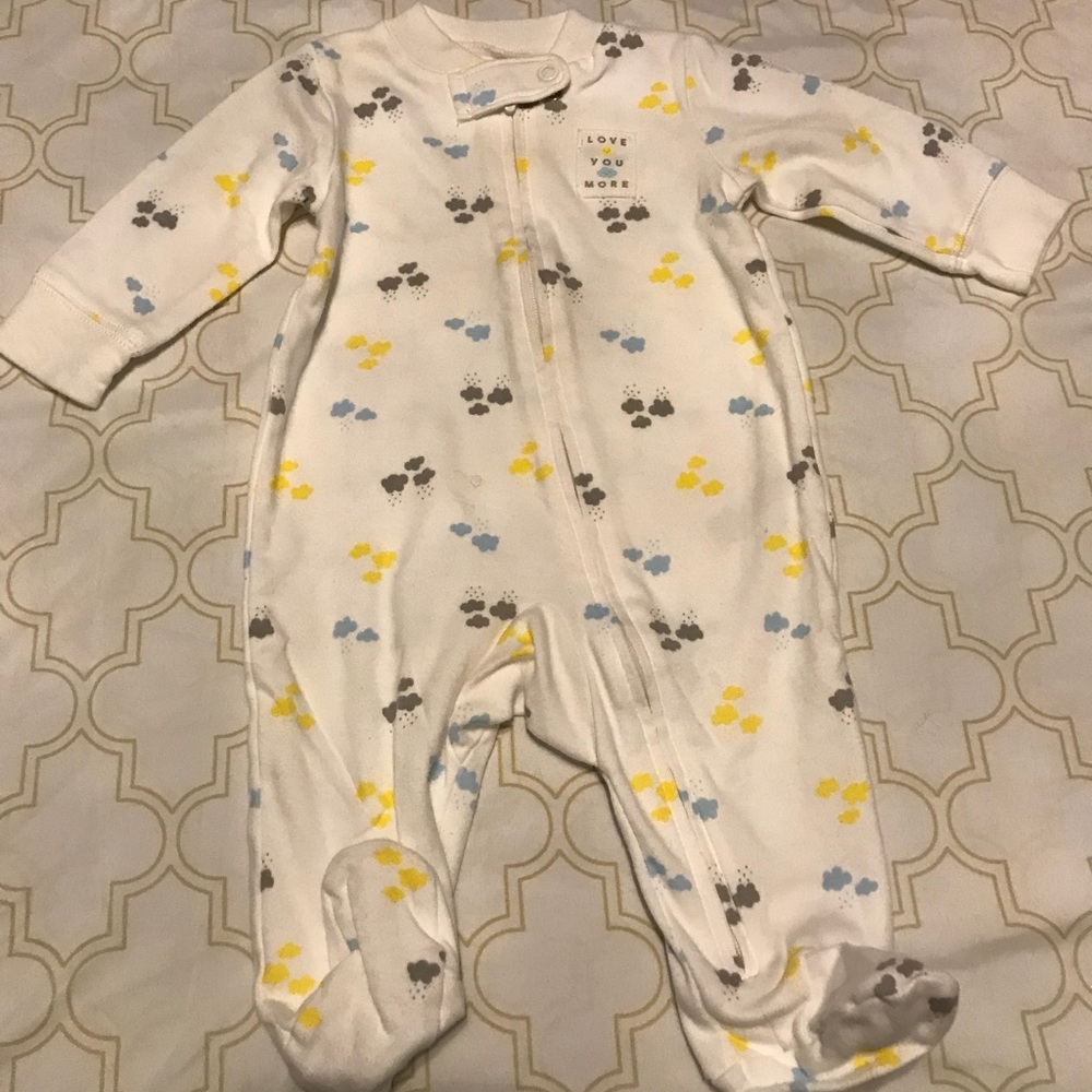 Cloud onesie with feet